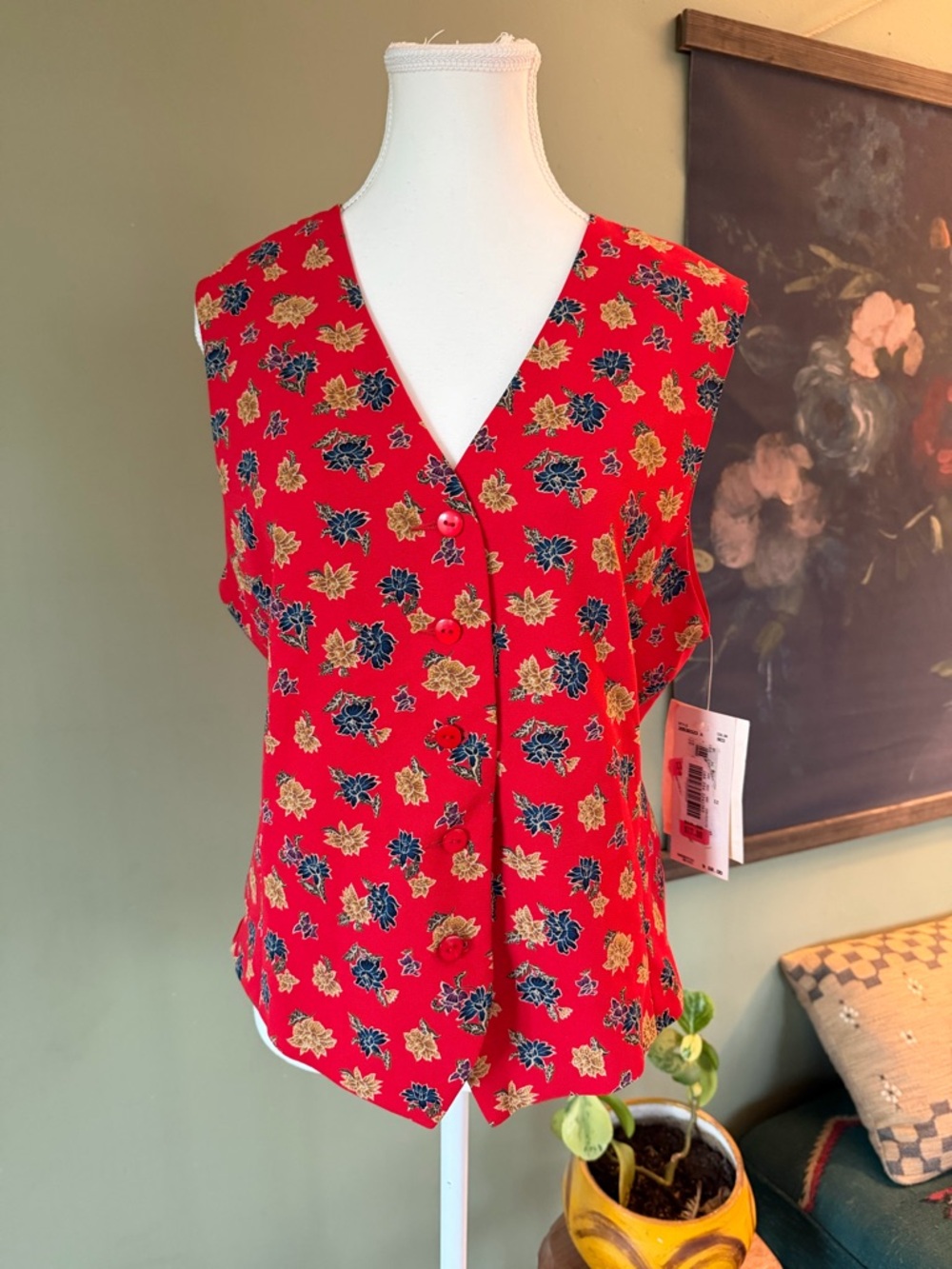 Vintage Liz Claiborne Collection Floral Vest